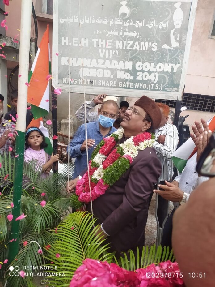 Joyous Independence Day Celebrations in Hyderabad's King Koti Led by Nawab Hyder Ali and President Nizam VII Khanazadan Association