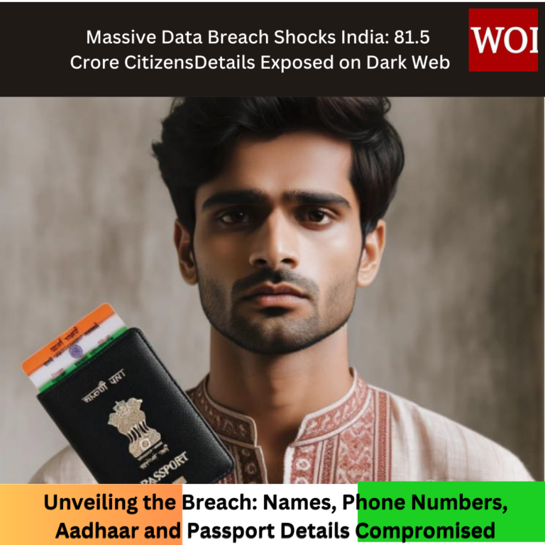 India Rocked by Massive Data Breach:Personal Data exposed Names, Contacts, Aadhaar, and Passport details at risk