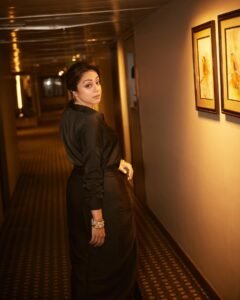 "Jyothika Dazzles in Black at 'Shaitaan' Premiere"