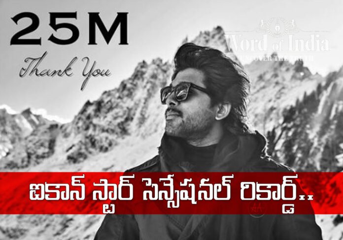 Icon star creats sensational record in south india by getting 25 million followers on allu Arjun Instagram account