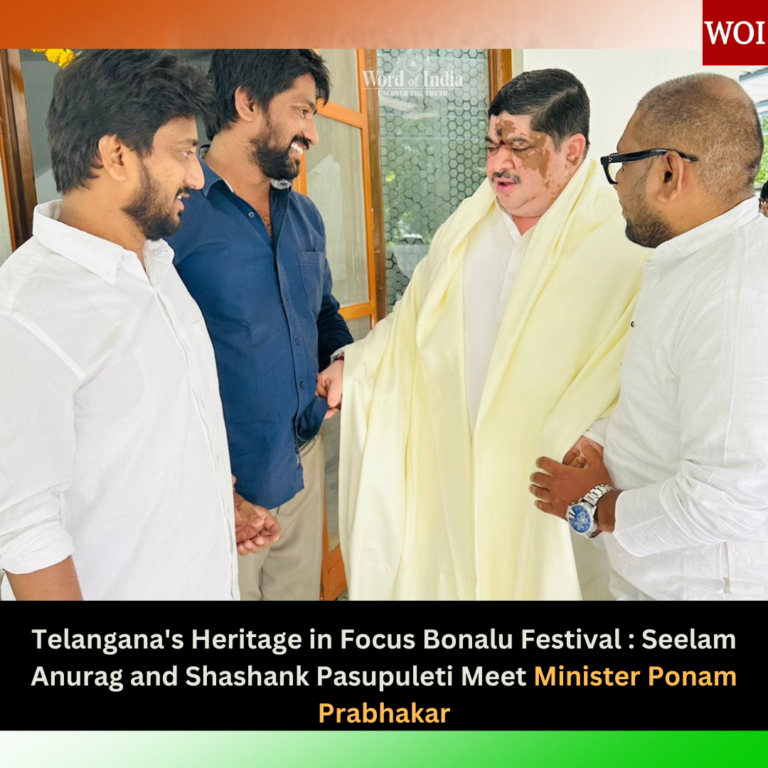 Telangana Bonalu Festival Highlighted Seelam Anurag and Shashank Pasupuleti Meet Minister Ponam Prabhakar