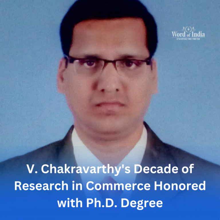 V. Chakravarthy's Decade of Research in Commerce Honored with Ph.D. Degree