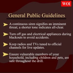 Thought for a couple of seconds India Gears Up for Nationwide Civil Defence Drill on May 7 In the wake of rising tensions after the April 22 Pahalgam attack, India will carry out its most ambitious civil defence exercise in over five decades on Wednesday, May 7, 2025. Covering 259 districts—from major metros to border towns and critical installations—this drill is designed to sharpen the nation’s readiness for air raids, blackouts, evacuations and other wartime contingencies. Objectives of the Drill * Recreate wartime conditions by activating air-raid sirens, enforcing simulated blackouts and conducting mass evacuations. * Equip civilians, students and volunteers with practical training in emergency response procedures. * Verify the robustness of air-raid warning systems, backup communications and other critical infrastructure. Participating Regions and Key Activities Delhi Authorities have identified 55 strategic locations across the capital. More than 600 schools will practise evacuation and blackout protocols, while security forces boost patrols around landmarks such as Connaught Place and India Gate. Maharashtra The drill will span Mumbai, Pune, Thane, Raigad, Jalgaon, Nashik, Chhatrapati Sambhajinagar, Ratnagiri, Sindhudurg and Palghar, plus industrial hubs like Uran, Tarapur and Roha-Nagothane. Despite the exercise, Mumbai University will continue with its scheduled exams. Karnataka Bengaluru, Karwar and Raichur will lead a week-long series of drills aimed at identifying and remedying any gaps in civil defence. Kerala All 14 districts in the state will participate, evaluating local disaster-response plans and community mobilisation tactics. Uttar Pradesh Every district will stage full-scale exercises, with Bareilly imposing a ten-minute blackout from 8:00 to 8:10 PM to test blackout procedures. Punjab Drills will take place in Ferozepur, Ludhiana, Amritsar, Bathinda, Gurdaspur, Hoshiarpur, Jalandhar, Patiala, Pathankot, Barnala and Mohali, featuring community-wide siren tests and response rehearsals. Tamil Nadu The Madras Atomic Power Station at Kalpakkam and Chennai Port Trust will run coordinated drills beginning at 4:00 PM. Jammu & Kashmir Anantnag, Budgam, Baramulla, Kupwara, Srinagar, Uri and Awantipora will engage in simulated air-raid alerts and organized evacuations. Sikkim Gangtok and Singtam will test siren broadcasts and mock aerial strikes, including at the NHPC power station in Balutar. Odisha Twelve districts—from Angul and Khurda to Sambalpur and Sundargarh—will assess their disaster-response frameworks. Madhya Pradesh Bhopal, Indore, Gwalior, Jabalpur and Katni will focus on urban evacuation and shelter-management drills. Bihar High alert status across the state will see Patna, Barauni, Katihar, Purnia and Begusarai issuing public advisories and blackout notices. Manipur Imphal West will observe the exercise at 4:00 PM, simulating emergency coordination. Chandigarh A ten-minute power-cut drill from 7:30 to 7:40 PM will ask residents to switch off non-essential electricity and test blackout readiness. General Public Guidelines * A continuous siren signifies an imminent threat; a shorter tone indicates all-clear. * Turn off gas and electrical appliances during blackouts to avoid accidents. * Keep radios and TVs tuned to official channels for live updates. * Ensure vulnerable members of your household, including children and pets, are safe throughout the drill. This unprecedented nationwide exercise underscores India’s determination to bolster civil defence capabilities and safeguard its citizens against any future crisis.