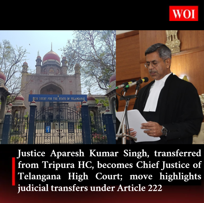 Justice Aparesh Kumar Singh Appointed as Chief Justice of Telangana High Court