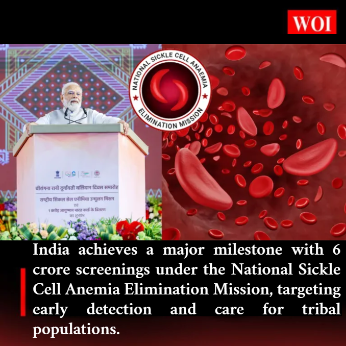 India Crosses 6 Crore Screenings Under National Sickle Cell Anemia Elimination Mission