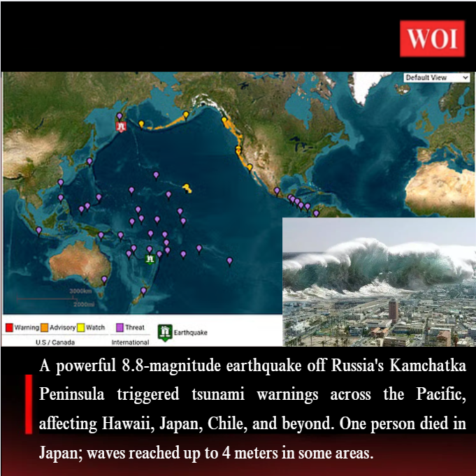 Massive 8.8-Magnitude Earthquake in Russia Triggers Pacific-Wide Tsunami Alerts