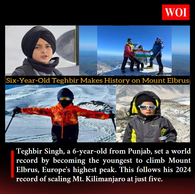 6-Year-Old Teghbir Singh Becomes Youngest Mountaineer to Summit Mount Elbrus