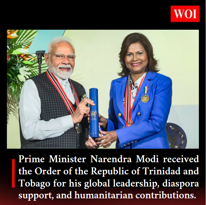 PM Modi Honoured with Trinidad and Tobago’s Highest Civilian Award