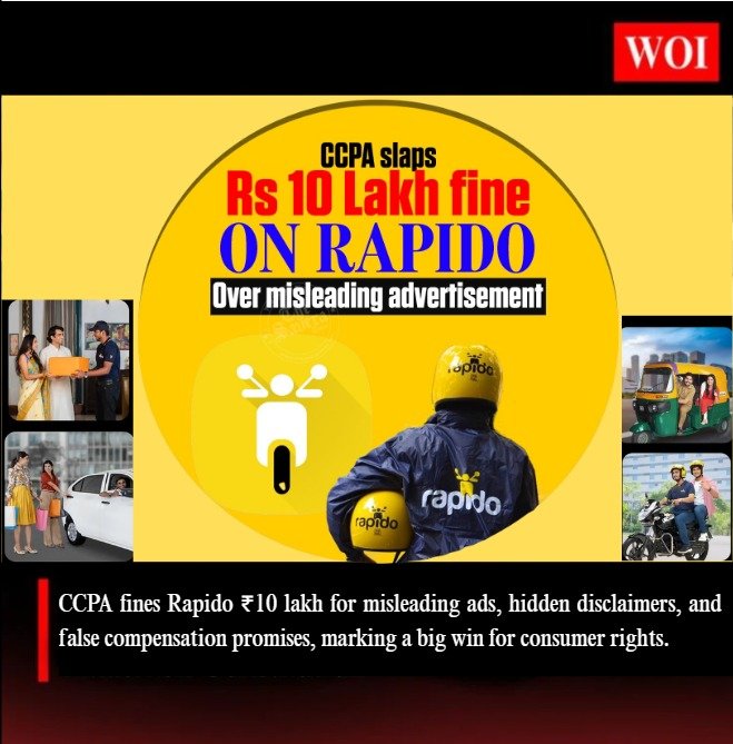 CCPA Fines Rapido ₹10 Lakh for Misleading Advertisements