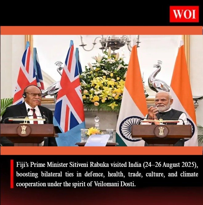 India–Fiji Relations Strengthened: PM Sitiveni Rabuka’s 2025 Visit to India