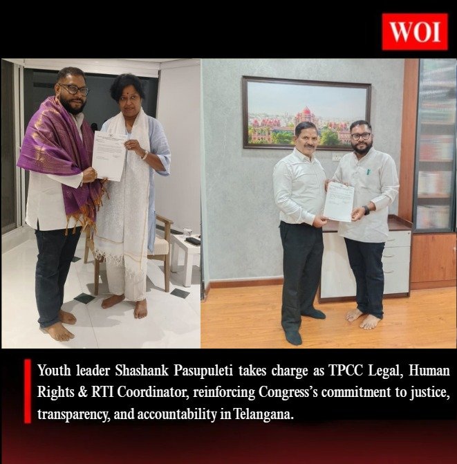 Shashank Pasupuleti Appointed as TPCC Legal, Human Rights & RTI Coordinator