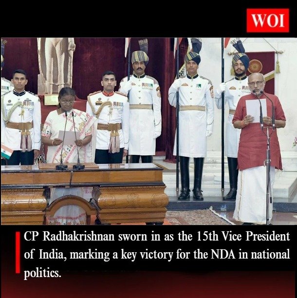 CP Radhakrishnan Assumes Office as 15th Vice President of India