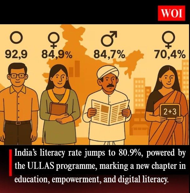 India Achieves 80.9% Literacy Rate with ULLAS Programme Driving Change