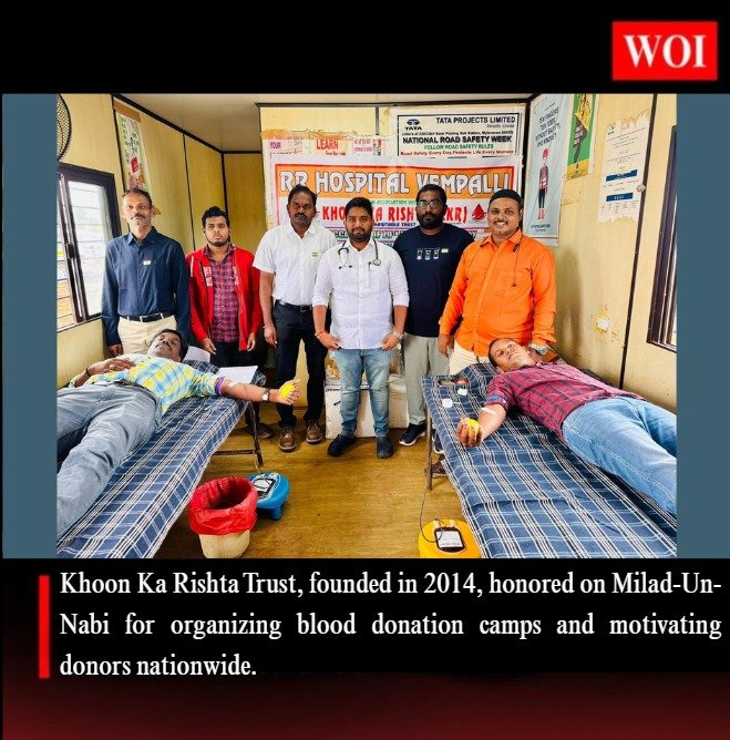 Khoon Ka Rishta Trust Felicitated on Milad-Un-Nabi for Blood Donation Campaigns