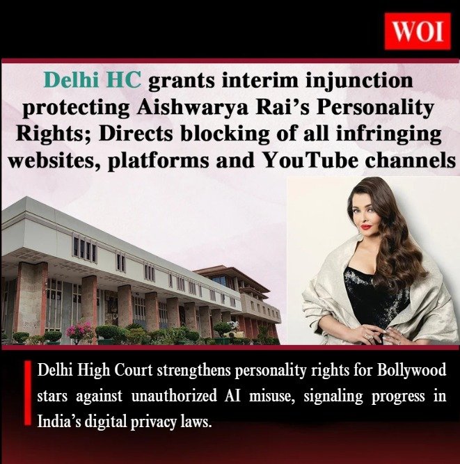 Delhi High Court Strengthens Personality Rights Protection for Bollywood Celebrities Amid AI Challenges