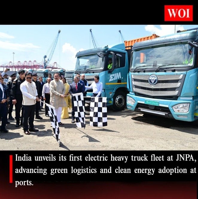 India Launches First Electric Heavy Truck Fleet at JNPA to Boost Green Port Logistics