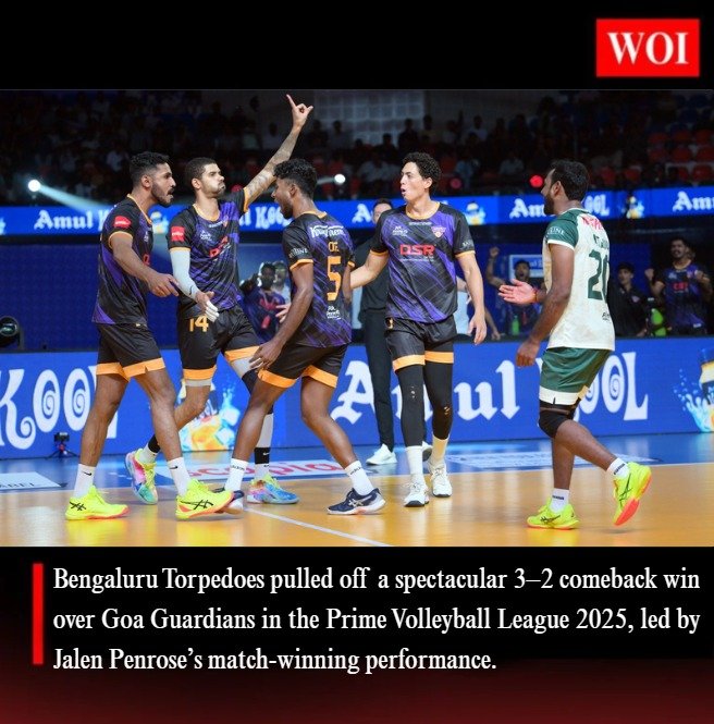 Bengaluru Torpedoes Edge Goa Guardians in Five-Set Thriller | Prime Volleyball League 2025