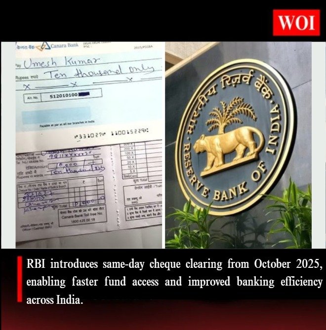 RBI Introduces Same-Day Cheque Clearing to Accelerate Fund Access