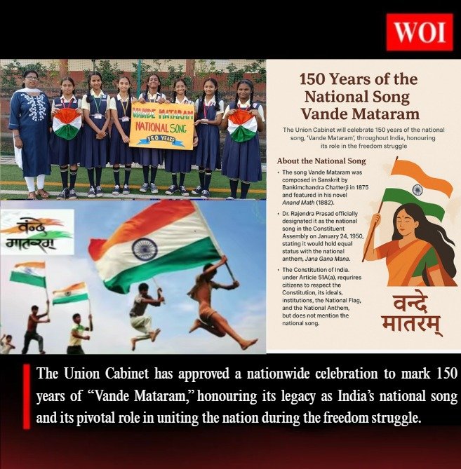 India to Celebrate 150 Years of “Vande Mataram” — A Tribute to the Spirit of Freedom