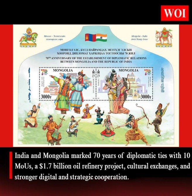 India and Mongolia Mark 70 Years of Diplomatic Ties with Major Agreements and Cultural Milestones