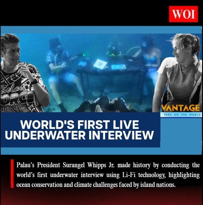 Palau President Conducts World’s First Underwater Interview Using Li-Fi Technology