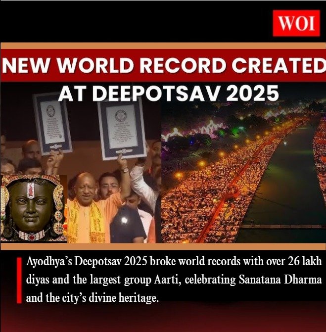 Ayodhya Deepotsav 2025 Sets Two Guinness World Records with 26 Lakh Diyas