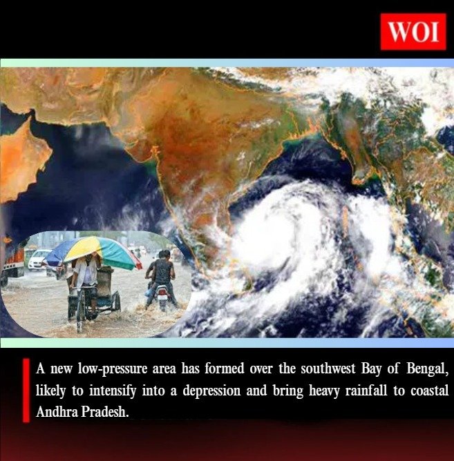 First Post-Monsoon Low Pressure Forms Over Bay of Bengal, Heavy Rainfall Expected in Andhra Pradesh
