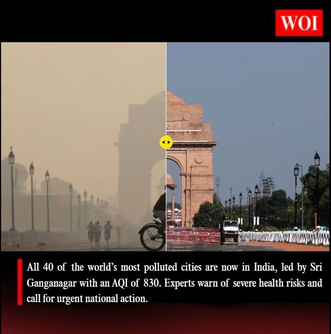 All Top 40 Most Polluted Cities in the World Now in India: AQI Crisis Deepens