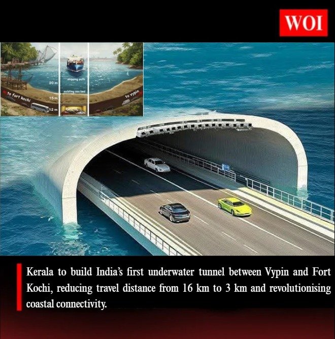 Kerala to Build Its First Underwater Tunnel Between Vypin and Fort Kochi