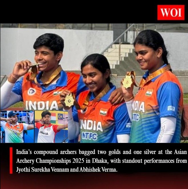 India Wins Two Golds, One Silver at Asian Archery Championships 2025