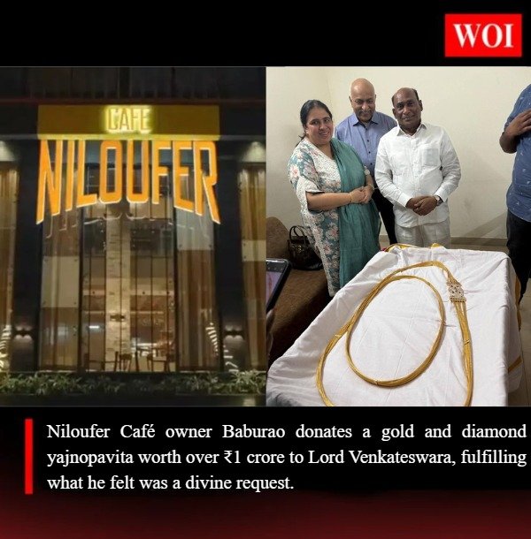 Niloufer Café Owner Donates Gold and Diamond Yajnopavita to Lord Venkateswara
