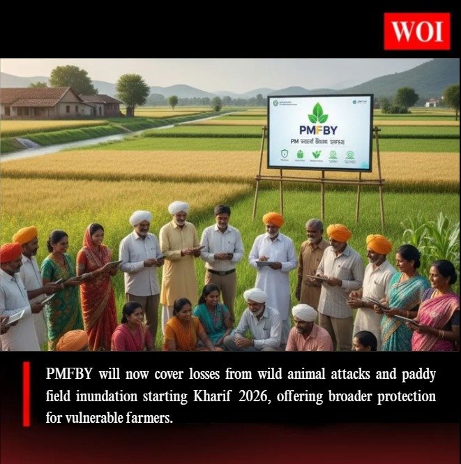 PMFBY Expanded: Wild Animal Attacks & Paddy Inundation Now Covered from Kharif 2026