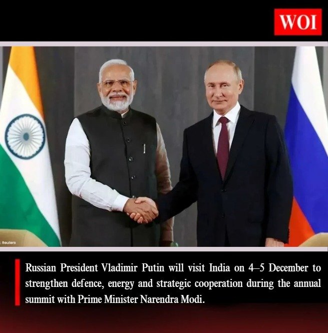 Putin’s India Visit to Strengthen Defence, Energy and Strategic Ties