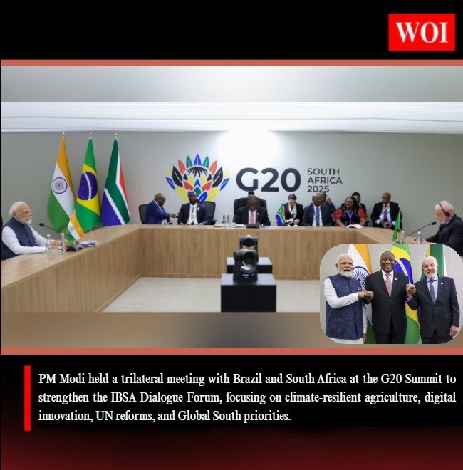 PM Modi Strengthens IBSA Forum with Brazil & South Africa at G20 2025