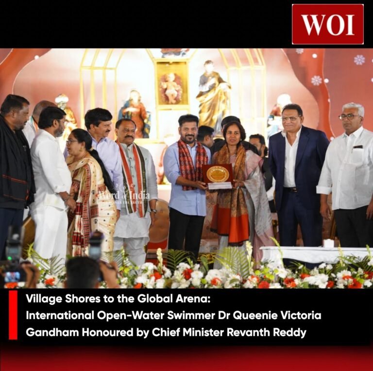 World Historic Mother–Son Open Water Swim: CM Revanth Reddy Honours Dr Queeni Victoria Gandham
