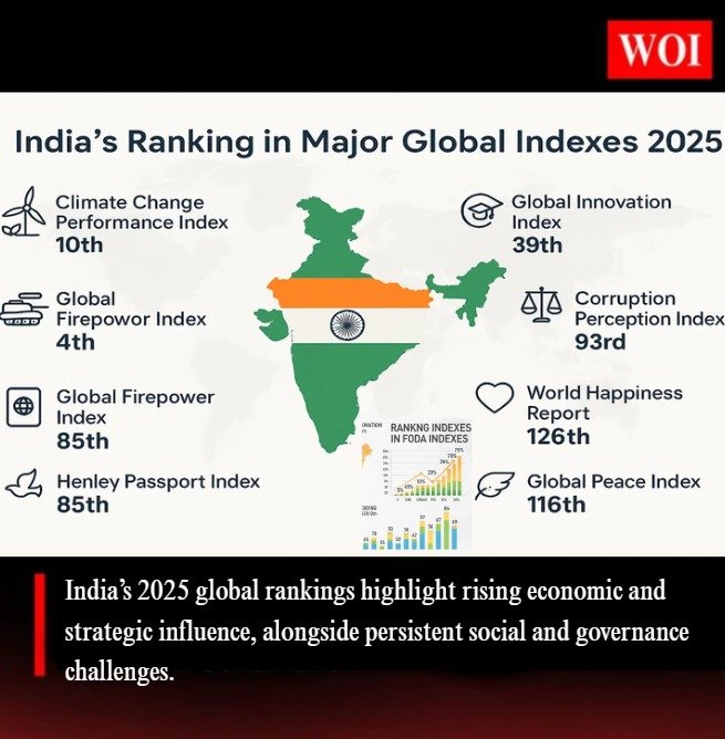 India’s Global Rankings 2025: Strong Growth Amid Social Challenges