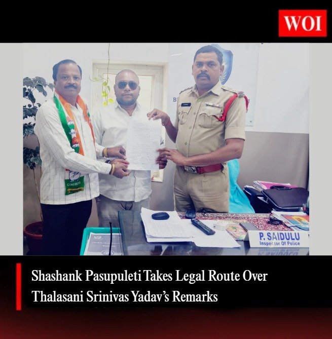 TPCC Legal Cell Coordinator Shashank Pasupuleti Objects to MLA Thalasani Srinivas Yadav’s Remarks on the CM; Petition Filed