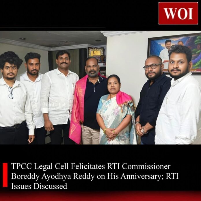 TPCC Legal Cell Team Greets Ayodhya Reddy on His Anniversary; Holds Interaction on RTI Commission