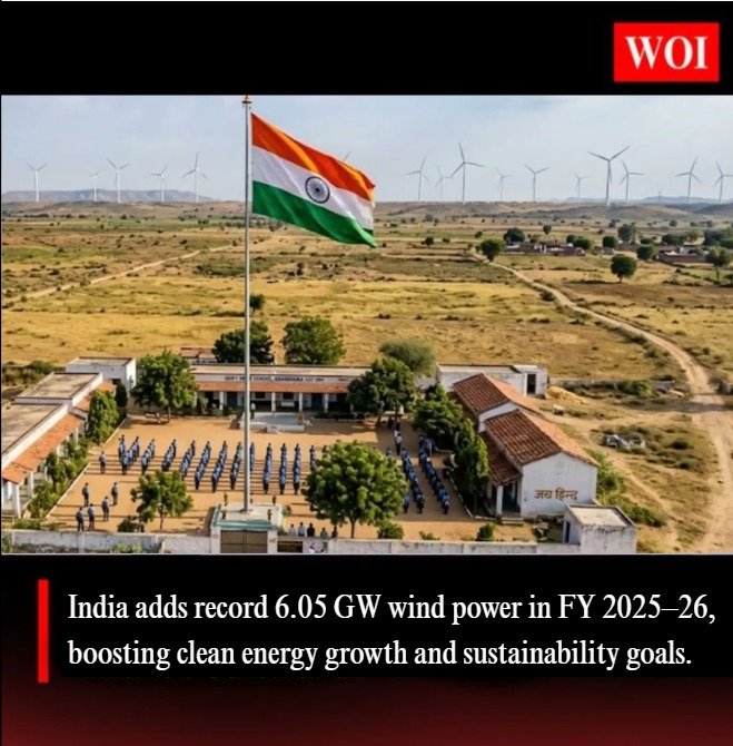 India Achieves Record Wind Power Addition of 6.05 GW in FY 2025–26