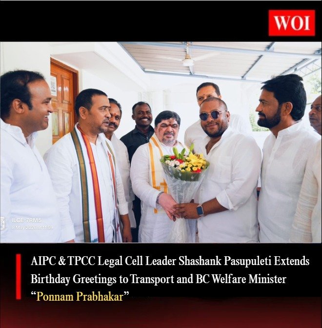 AIPC & TPCC Legal Cell Leader Shashank Pasupuleti Extends Birthday Greetings to Transport and BC Welfare Minister Ponnam Prabhakar