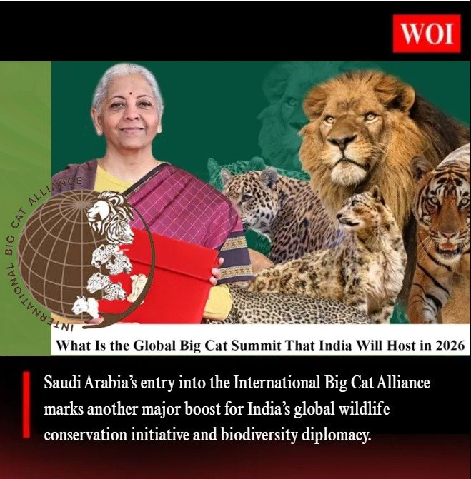 Saudi Arabia to Join India’s International Big Cat Alliance as 26th Member