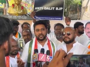 Congress SC Department Stages Protest in Secunderabad Over Incident Involving Kharge shashank Pasupuleti AIPC msme